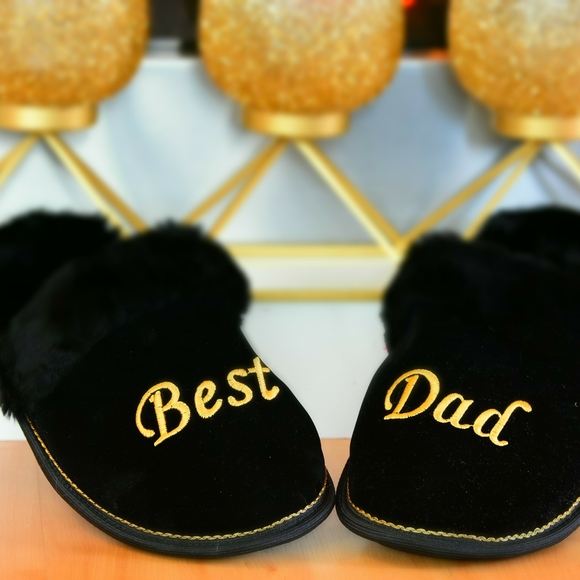 Best dad embroidered slippers - Picture 1 of 7